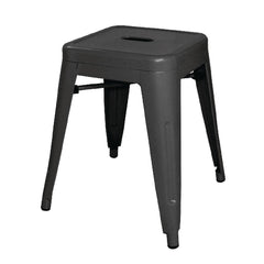 Bolero Bistro Steel Low Stool Black (Pack of 4)