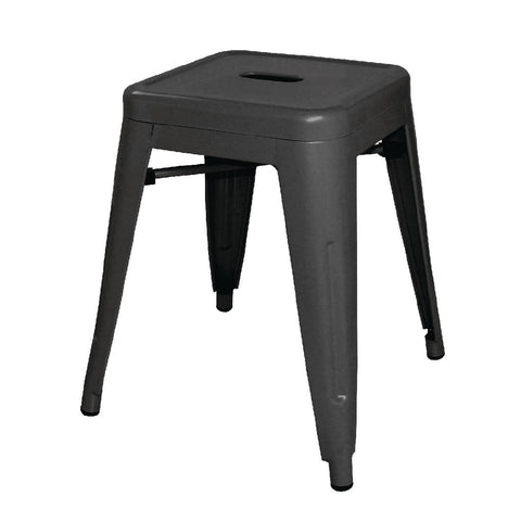 Bolero Bistro SteelÂ Low Stool Black (Pack Of 4)