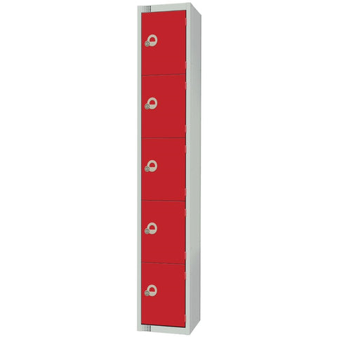 Elite Five Door Camlock Locker Red product image