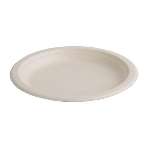 Fiesta Compostable Bagasse Round Plates Natural Colour 260mm (Pack of 50)