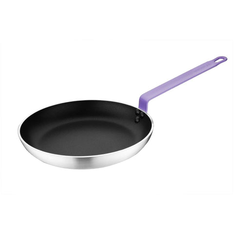 Hygiplas Non-Stick Teflon Aluminium Platinum Plus Frying Pan with Purple Handle 280mm