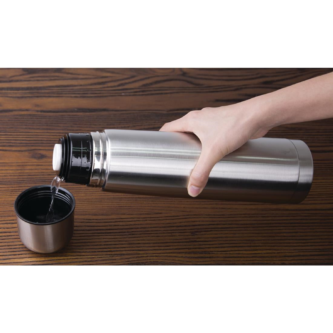 Olympia Vacuum Flask Stainless Steel 1Ltr product image