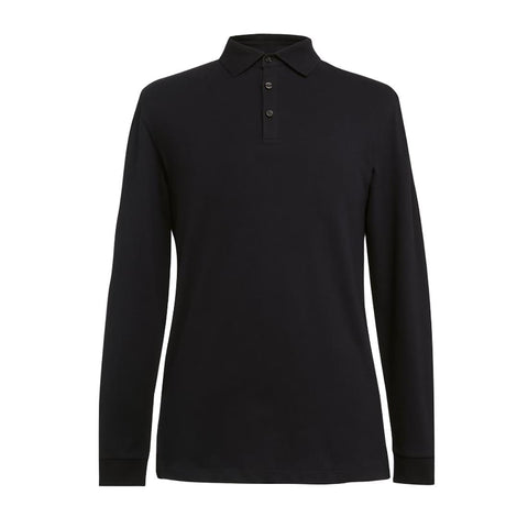 Brook Taverner Frederick Mens Long Sleeve Polo Shirt Black Size S