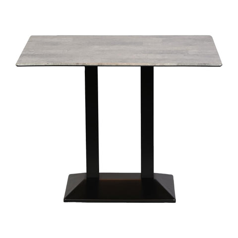 Turin Metal Base Rectangle Poseur Table with Laminate Top in Concrete