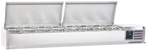Sterling Pro Cobus SPT1800-330-SS Topping Well, Stainless Steel Lid - 8 x 1/4GN