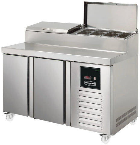 Sterling Pro Green SPIZ-135 274 Ltr 2 Door Refrigerated Preparation Counter - 8 x 1/4GN